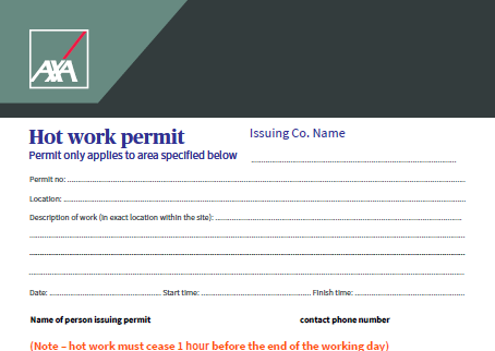 Hot work permit