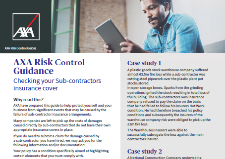 Sub‑contractors insurance check